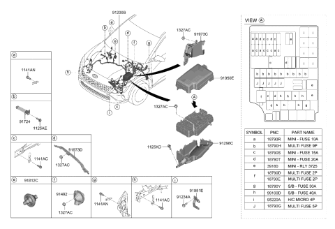 2022 Hyundai Kona Diagnosis Mounting Bracket Diagram for 91931-J9010