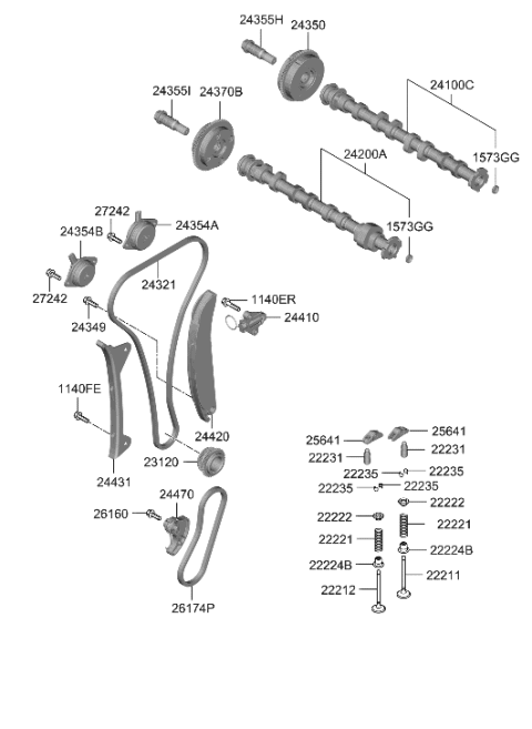 2022 Hyundai Kona Camshaft & Valve Diagram 2