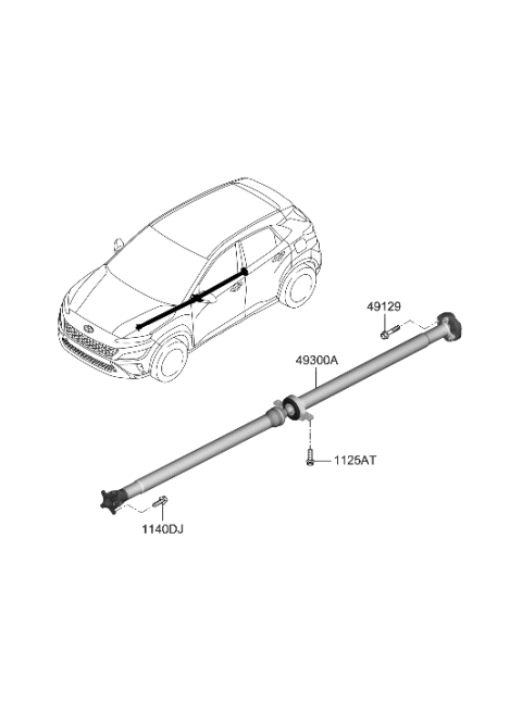 2022 Hyundai Kona Shaft Assembly-PROPELLER Diagram for 49300-J9100