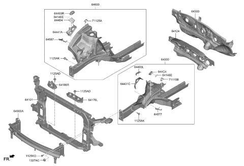 2023 Hyundai Palisade BEAM COMPLETE-FR BUMPER Diagram for 64900-S8110