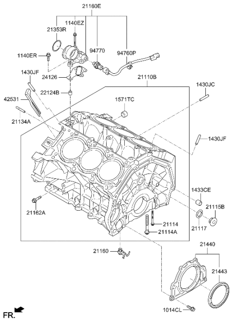 2023 Hyundai Palisade Cylinder Block Diagram