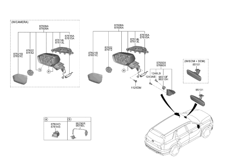 2023 Hyundai Palisade ACTUATOR ASSY-O/S MIR,LH Diagram for 87612-S8000