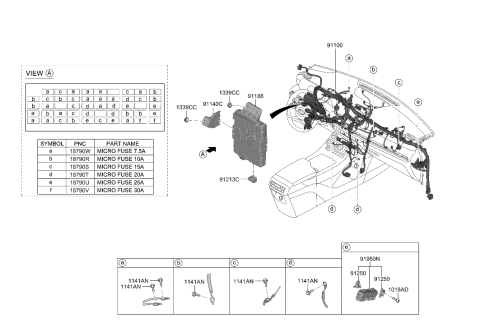 2023 Hyundai Palisade JUNCTION BOX ASSY-I/PNL Diagram for 91952-S8030