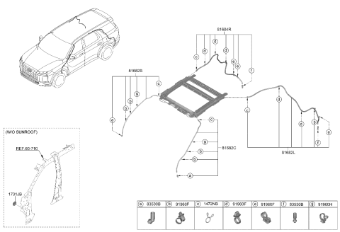 2023 Hyundai Palisade Hose Assembly-SUNROOF Drain Rear,L Diagram for 816C0-S8000