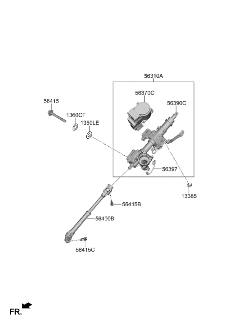 2023 Hyundai Palisade Steering Column & Shaft Diagram