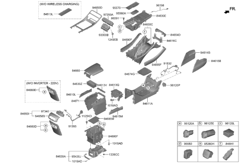 2023 Hyundai Palisade MAT-CONSOLE STORAGE BOX Diagram for 84685-S8100