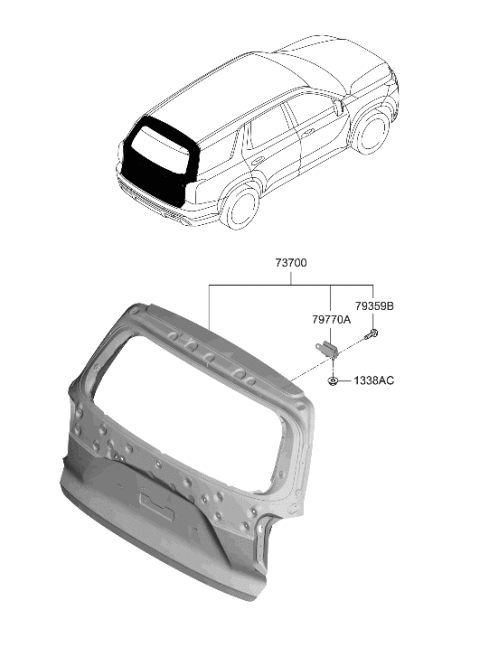 2023 Hyundai Palisade Tail Gate Diagram