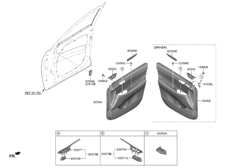 2023 Hyundai Sonata PANEL ASSY-FRONT DOOR TRIM,RH Diagram for 82308-S8175-YHK