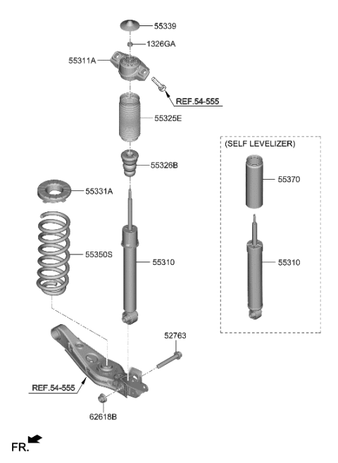 2023 Hyundai Palisade SHOCK ABSORBER ASSY-REAR Diagram for 55307-S8BB0