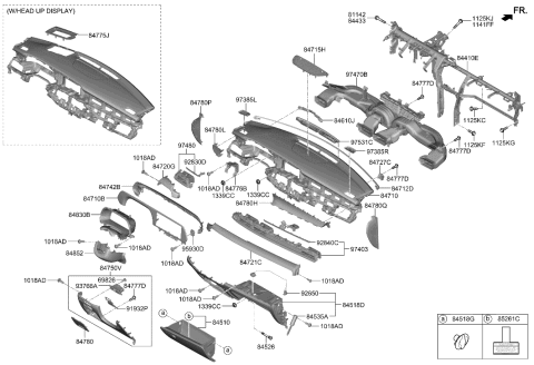 2023 Hyundai Palisade PANEL ASSY-C/PAD UPR PASS SIDE Diagram for 84787-S8AB0-NNB