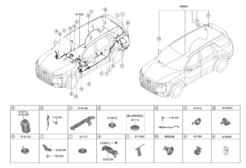 2023 Hyundai Palisade Clip-Wiring Diagram for 91971-S8010