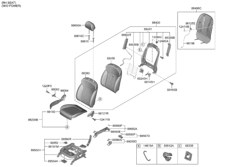 2023 Hyundai Palisade Front Seat Diagram 1
