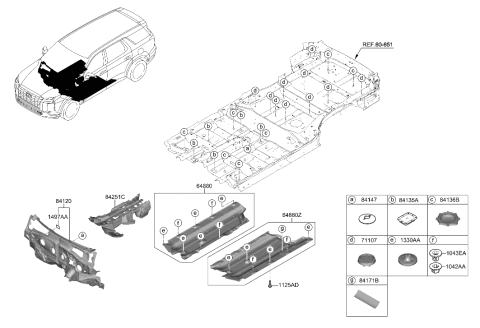 2023 Hyundai Palisade Isolation Pad & Plug Diagram 2