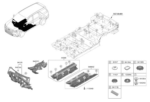 2023 Hyundai Palisade PAD ASSY-ISOLATION DASH PANEL Diagram for 84120-S8100