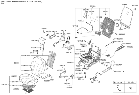 2023 Hyundai Palisade ARMREST ASSY-RH Diagram for 89909-S8MB0-WCL