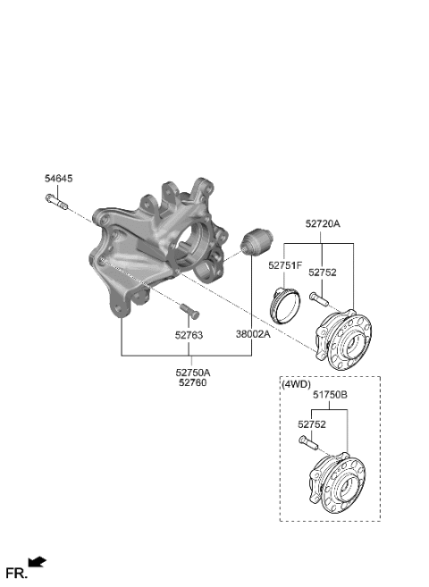 2023 Hyundai Palisade Rear Bearing Sensor Diagram for 58980-S1000