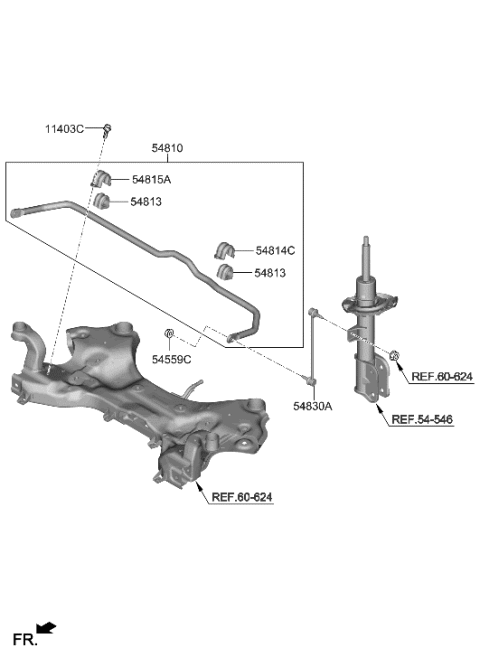 2023 Hyundai Palisade Front Suspension Control Arm Diagram