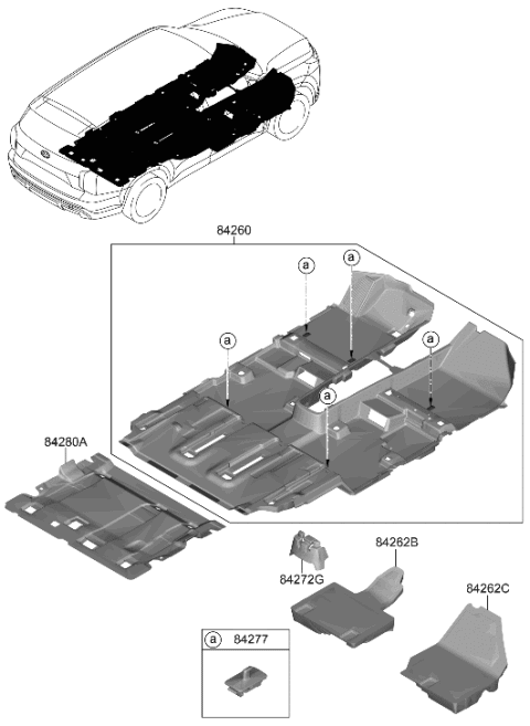 2023 Hyundai Palisade Floor Covering Diagram