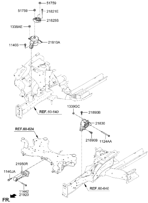2023 Hyundai Palisade BOLT-WASHER ASSY Diagram for 21891-S8000