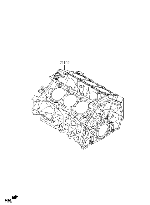 2023 Hyundai Palisade Short Engine Assy Diagram