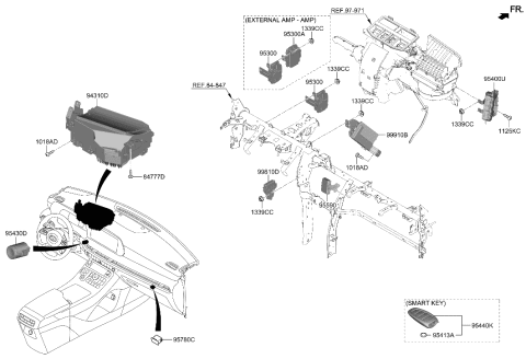 2023 Hyundai Palisade FOB-SMART KEY Diagram for 95440-S8600