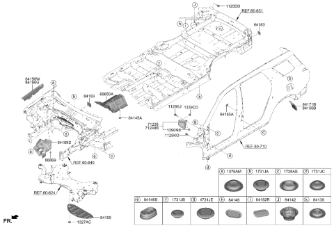 2023 Hyundai Palisade Isolation Pad & Plug Diagram 1