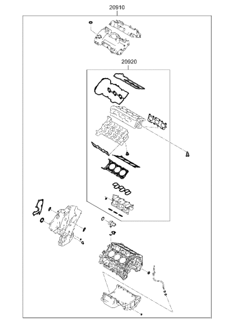 2023 Hyundai Palisade Engine Gasket Kit Diagram