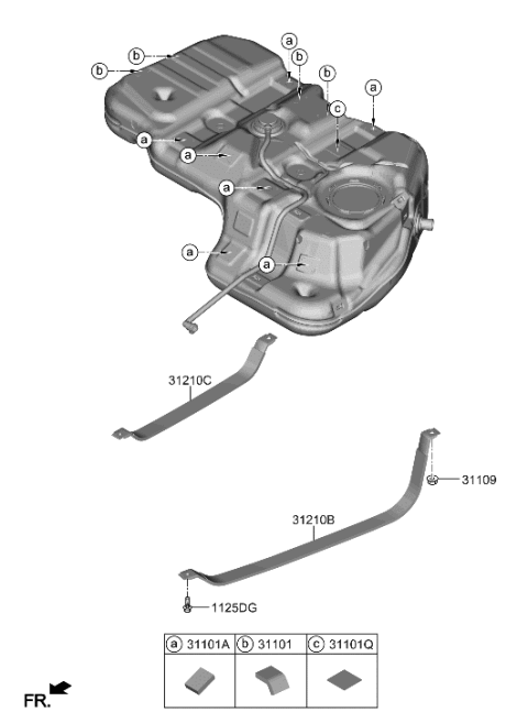 2023 Hyundai Palisade Pad-Fuel Tank Diagram for 31102-C5100