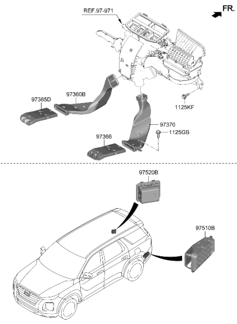 2023 Hyundai Palisade Heater System-Duct & Hose Diagram 2
