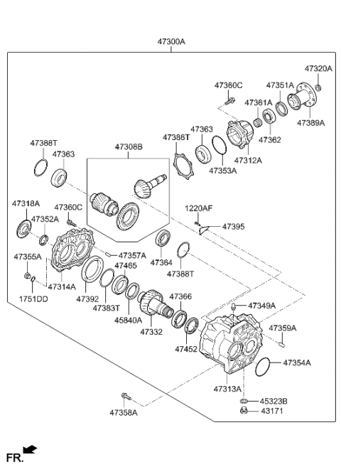 2023 Hyundai Palisade Case-Pinion Diagram for 47312-4G600