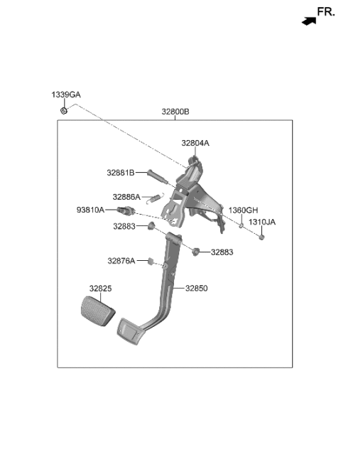 2023 Hyundai Palisade Brake & Clutch Pedal Diagram