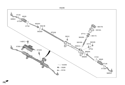 2023 Hyundai Palisade Power Steering Gear Box Diagram