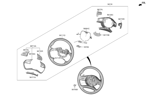 2023 Hyundai Sonata SWITCH ASSY-STRG REMOTE CONT L Diagram for 96710-S8540-MMH