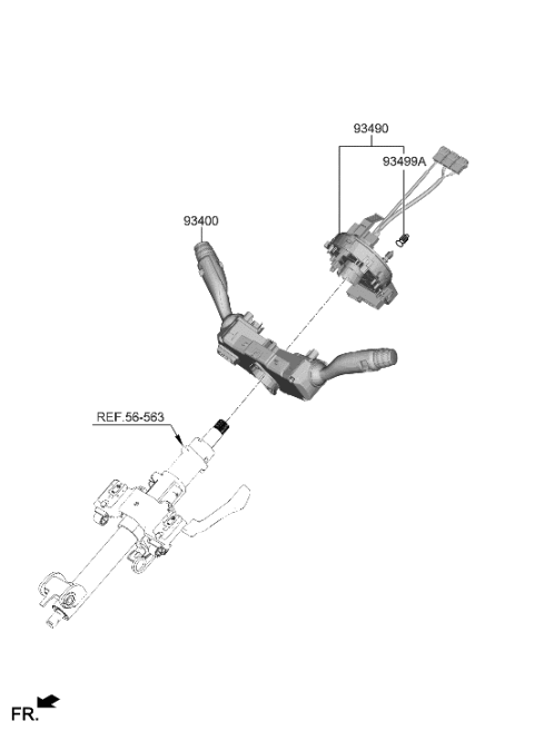 2023 Hyundai Palisade SWITCH ASSY-MULTIFUNCTION Diagram for 93406-S8555