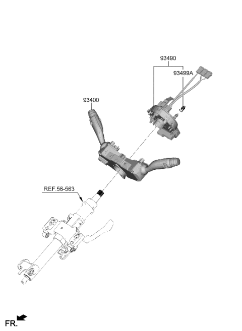 2023 Hyundai Sonata SWITCH ASSY-MULTIFUNCTION Diagram for 93406-S8555