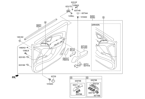 2017 Hyundai Tucson Fuel Cell Front Door Trim Diagram