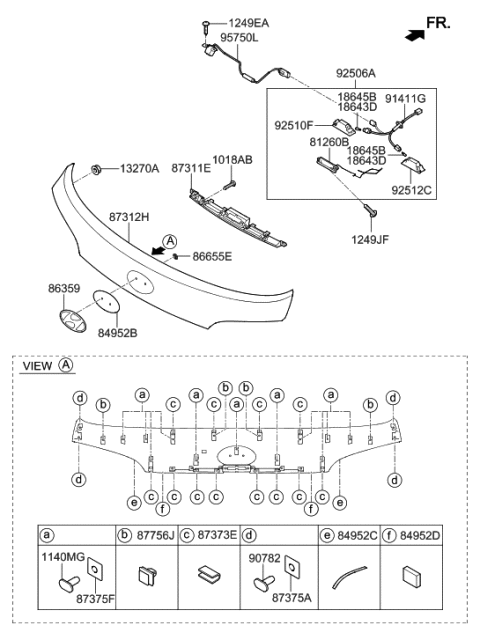 2017 Hyundai Tucson Back Panel Moulding Diagram