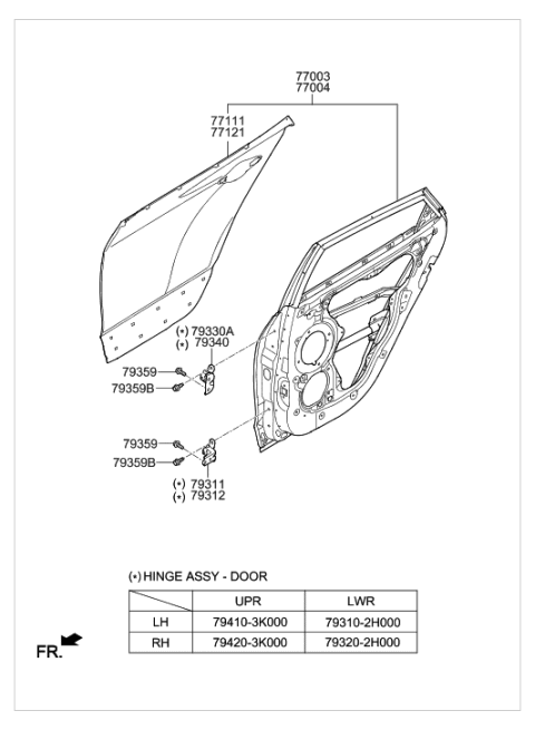 2015 Hyundai Tucson Rear Door Panel Diagram