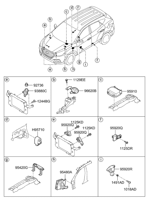 2021 Hyundai Sonata Hybrid Sensor Assembly-Satellite Diagram for 95920-2S000