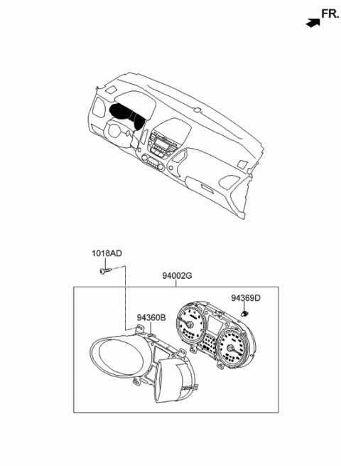 2015 Hyundai Tucson Cluster Assembly-Instrument Diagram for 94003-4W040