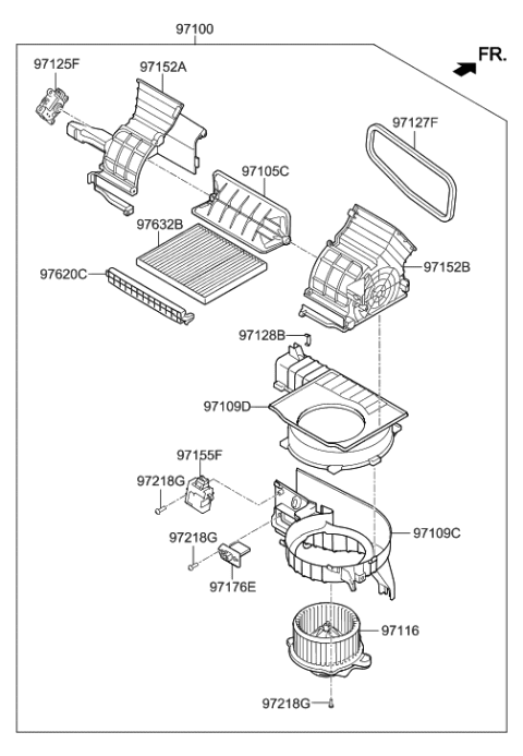 2021 Hyundai Veloster Intake Actuator Diagram for 97162-1PAA0