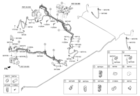 2021 Hyundai Veloster Connector Assembly-Brake Fuel Line Diagram for 58723-1G000