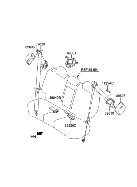 2016 Hyundai Tucson Rear Seat Belt Diagram