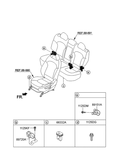 2017 Hyundai Tucson Fuel Cell Hardware-Seat Diagram