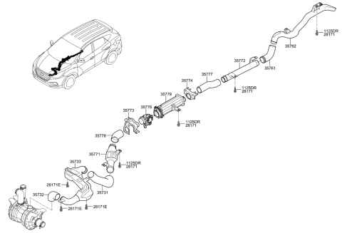 2016 Hyundai Tucson Hose-Humidifier Diagram for 35732-4W000