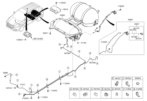 2017 Hyundai Tucson Fuel Cell Hydrogen System Diagram 1
