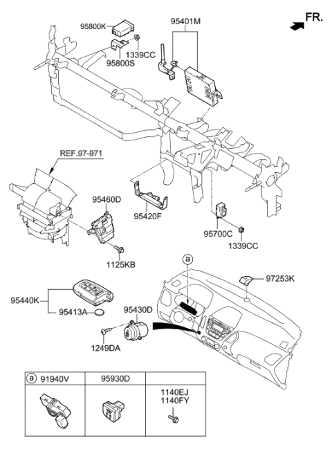 2017 Hyundai Tucson Smart Key Fob Diagram for 95440-2S300