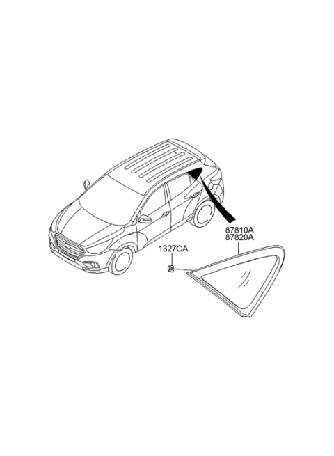 2021 Hyundai Veloster Glass & MOULDING Assembly-Quarter Diagram for 87810-2S010