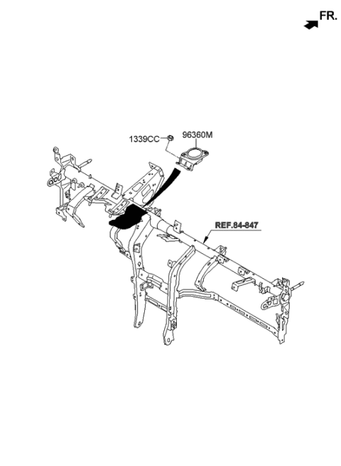2021 Hyundai Sonata Hybrid Center Speaker Assembly Diagram for 96390-4W500