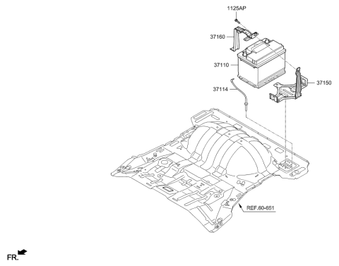 2016 Hyundai Tucson Tray Assembly-Battery Diagram for 37150-4W000
